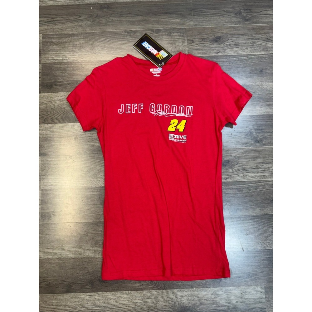 NASCAR Jeff Gordon 24 Drive to End Hunger Red Graphic T-Shirt Women Large NWT